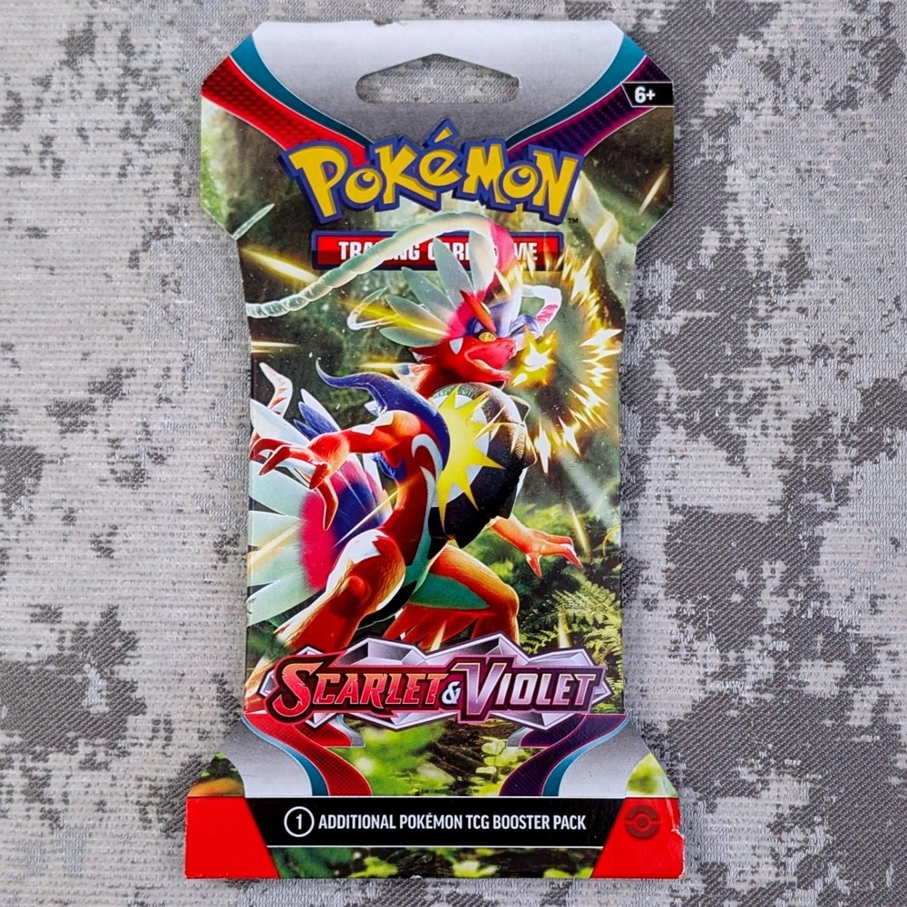 Pokemon TCG Scarlet & Violet Sleeved Booster Pack 10 Cards 1 Energy Koraidon Art